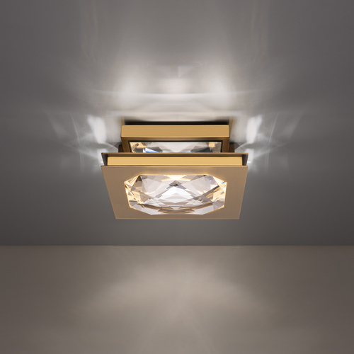 Schonbek Beyond Enchante 10-Inch LED Semi-Flush Mount in Aged Brass by Schonbek Beyond BFM75210-AB