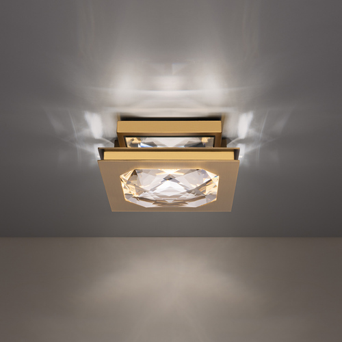 Enchante 10-Inch LED Semi-Flush Mount in Aged Brass by Schonbek Beyond
