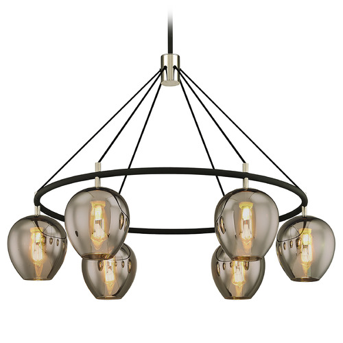 Troy Lighting Iliad Textured Black & Polish Nickel Chandelier