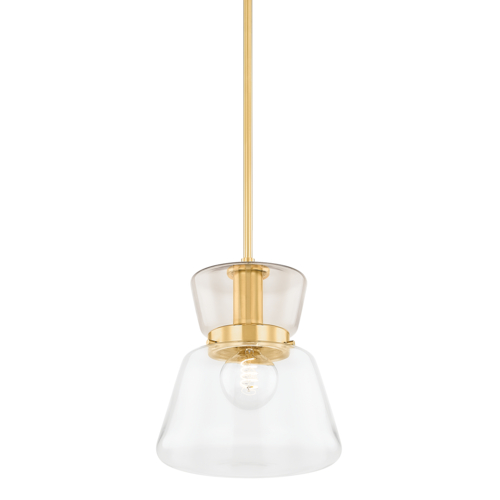 Mitzi by Hudson Valley Elodie 10-Inch Pendant in Aged Brass by Mitzi by Hudson Valley H910701S-AGB
