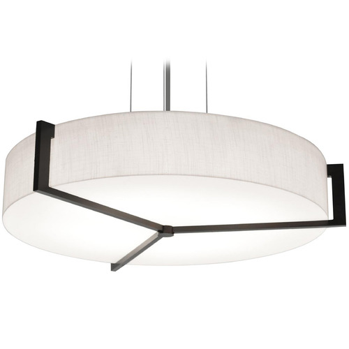 Afx Lighting Apex Satin Nickel LED Pendant Light with Drum Shade