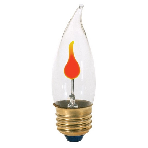Satco Lighting Flicker Flame Medium Base Light Bulb - 3-Watt S3657