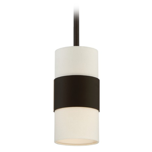 Crystorama Lighting Crystorama Lighting Grayson Dark Bronze Mini-Pendant Light with Cylindrical Shade 290-DB