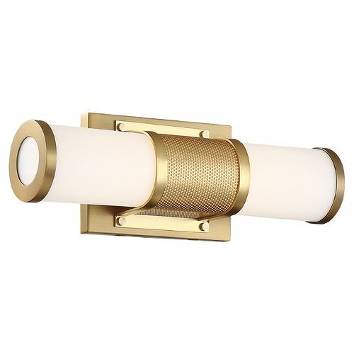 Caper Brushed Brass LED Bathroom Light by Nuvo Lighting