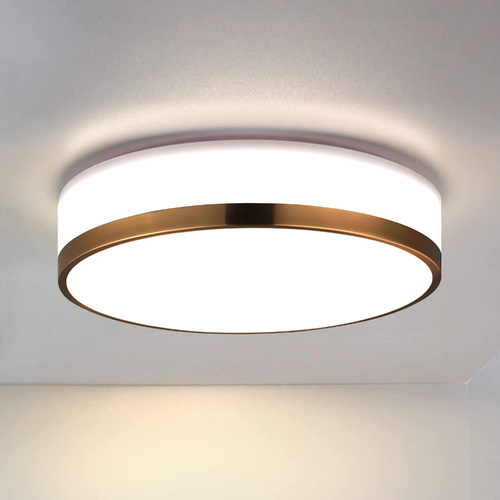 Trydor White & Aged Gold Flush Mount by Matteo Lighting