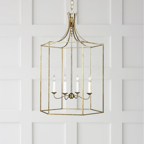 Alexa Hampton 37-Inch Bantry House Antique Gild Pendant by Visual Comfort Studio