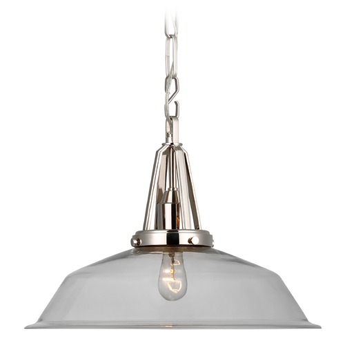 Visual Comfort Signature Collection Chapman & Myers Layton 20-Inch Pendant in Nickel by Visual Comfort Signature CHC5462PNCG