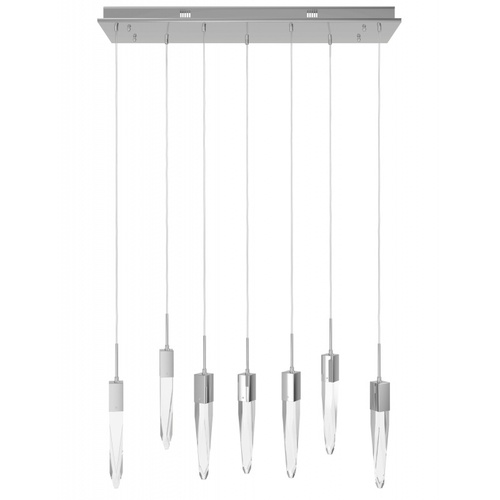 Avenue Lighting Original Aspen Polished Chrome LED Multi-Light Pendant with Rectangle Shade