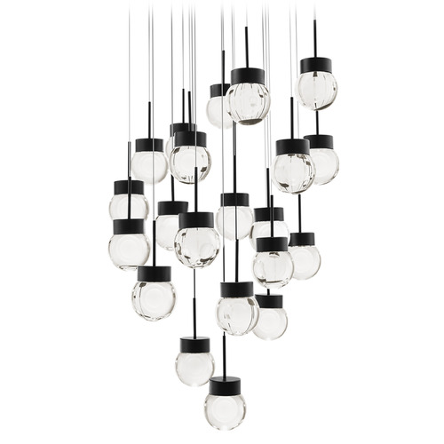 Modern Forms Double Bubble Black LED Multi-Light Pendant with Globe Shade