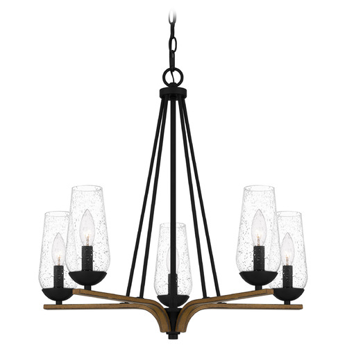 Quoizel Lighting Rochester Matte Black & Aged Walnut Chandelier