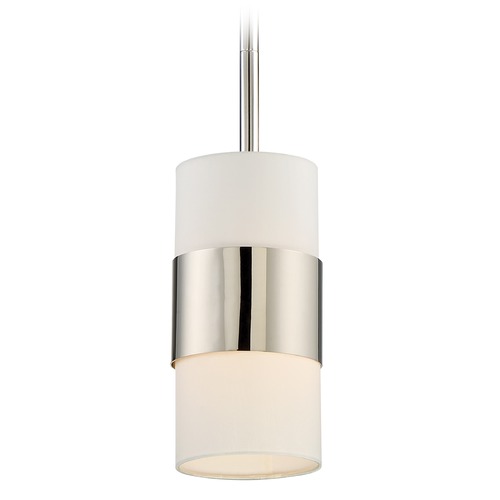 Crystorama Lighting Crystorama Lighting Grayson Polished Nickel Mini-Pendant Light with Cylindrical Shade 290-PN