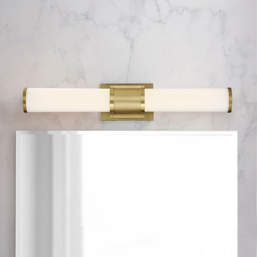 Caper Brushed Brass LED Bathroom Light by Nuvo Lighting