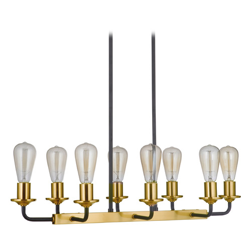 Craftmade Lighting Randolph Flat Black & Satin Brass Linear Light by Craftmade Lighting 50378-FBSB