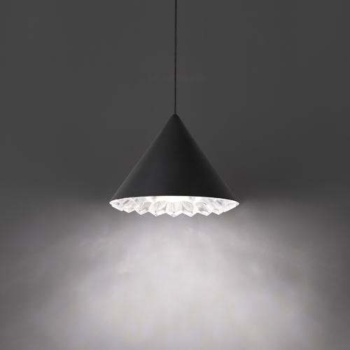 Primrose 8-Inch LED Crystal Mini Pendant in Black by Schonbek Beyond