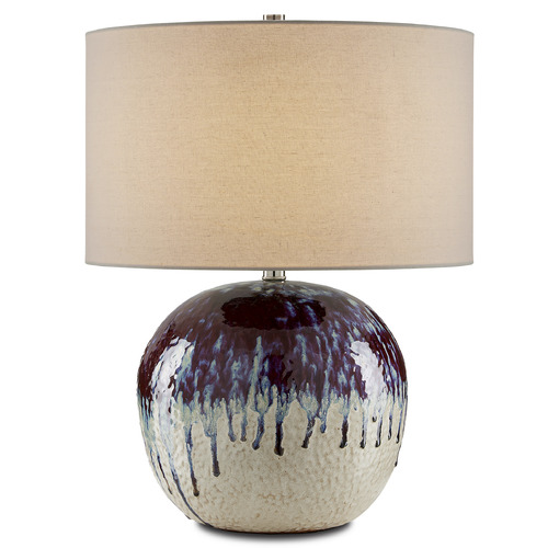 Currey and Company Lighting Bessbrook 22-Inch Table Lamp in Reactive Blue by Currey & Company 6000-0802
