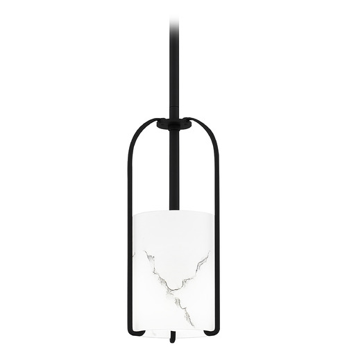 Quoizel Lighting Fairbanks Matte Black Mini-Pendant Light with Cylindrical Shade