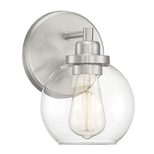 Carson Satin Nickel Sconce by Savoy House