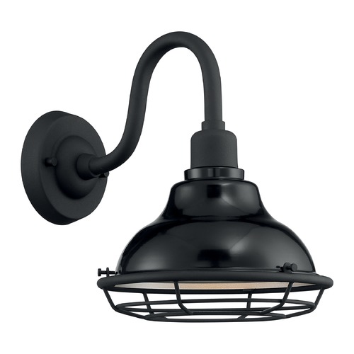 Newbridge Gloss Black & Silver Barn Light by Satco Lighting
