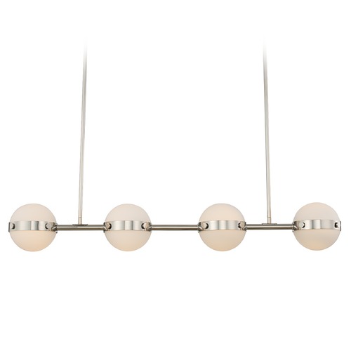 Kalco Lighting Tacoma 42-Inch 4-Light Linear Chandelier in Polished Nickel by Kalco Lighting 513961PN