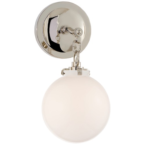 Visual Comfort Signature Collection Thomas OBrien Katie Globe Sconce in Polished Nickel by Visual Comfort Signature TOB2225PNG4WG