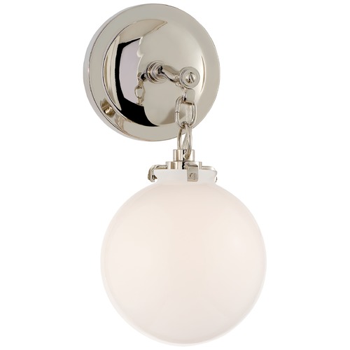 Thomas OBrien Katie Globe Sconce in Polished Nickel by Visual Comfort Signature