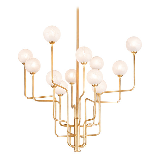 Corbett Lighting Corbett Lighting Onyx Vintage Gold Leaf LED Chandelier 332-45-VGL
