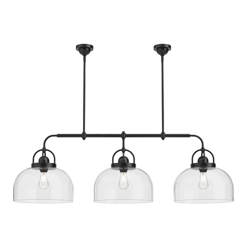 Alora Lighting Lancaster Matte Black Island Light with Bowl / Dome Shade