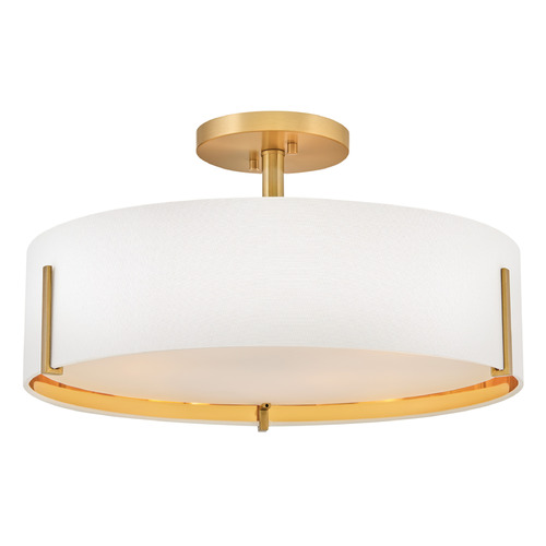 Hinkley Halle Lacquered Brass LED Semi-Flushmount Light