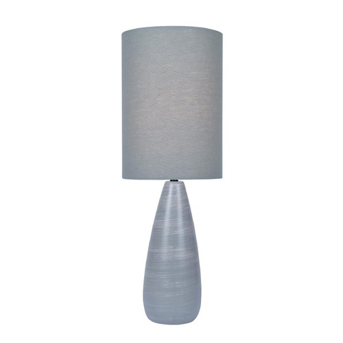 Lite Source Lighting Lite Source Quatro Brushed Grey Table Lamp with Cylindrical Shade LS-23999GRY/GRY