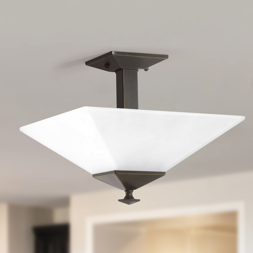 Progress Lighting Clifton Heights Antique Bronze Semi-Flush Mount by Progress Lighting P350107-020