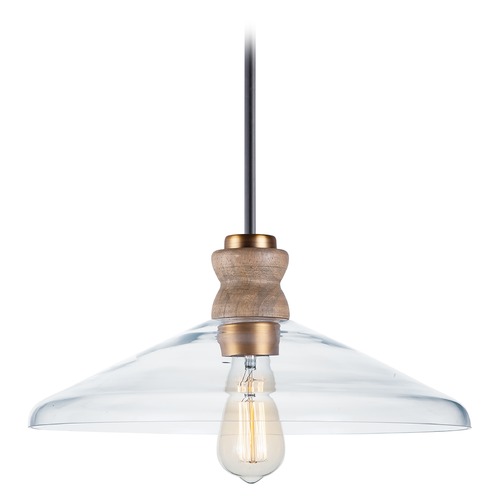 Maxim Lighting Nelson Weathered Oak & Antique Brass Pendant by Maxim Lighting 10100CLWOAB