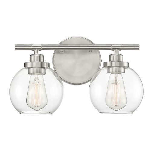 Carson 14-Inch Satin Nickel Bathroom Light by Savoy House