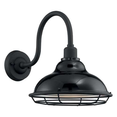 Satco Lighting Newbridge Gloss Black & Silver Barn Light by Satco Lighting 60/7002