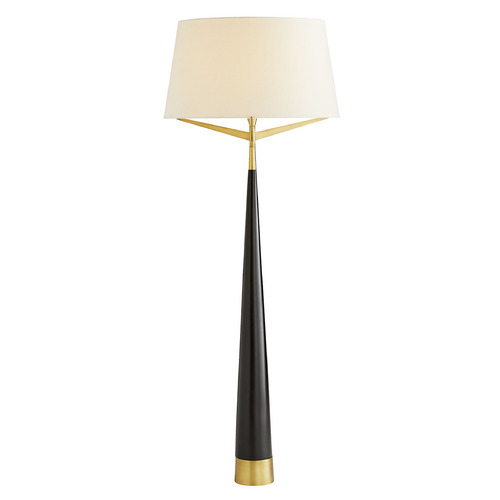 Elden Floor Lamp in Black Resin & Antique Brass by Arteriors Home