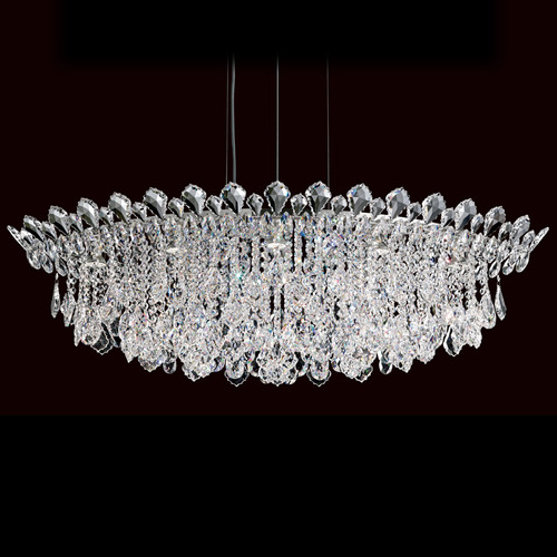 Schonbek Worldwide Lighting Trilliane Strands Polished Stainless Steel Pendant Light