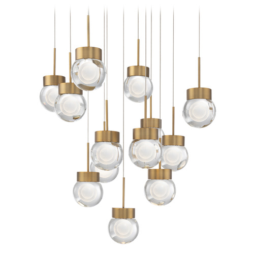Modern Forms Double Bubble Aged Brass LED Multi-Light Pendant with Globe Shade