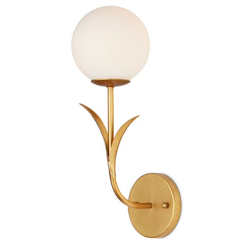 Currey and Company Rossville Gold Leaf Sconce