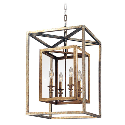 Troy Lighting Morgan Gold Silver Leaf Pendant Light