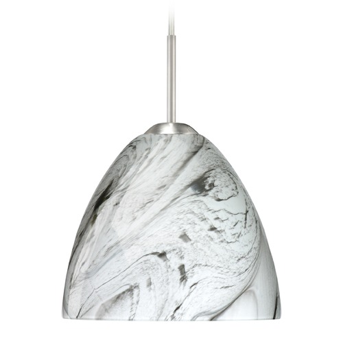 Besa Lighting Besa Lighting Sasha Satin Nickel Mini-Pendant Light 1BT-7572MG-SN