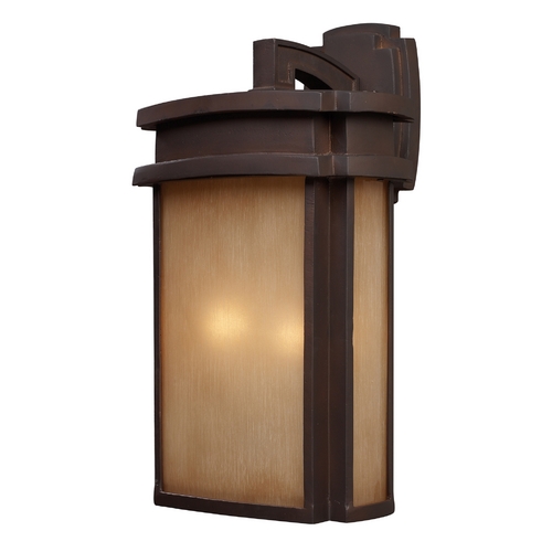 Elk Lighting Outdoor Wall Light with Beige / Cream Glass in Clay Bronze Finish 42142/2