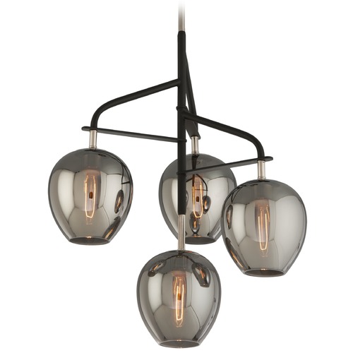 Odyssey 29-Inch High Chandelier in Carbide Black & Polished Nickel by Troy Lighting