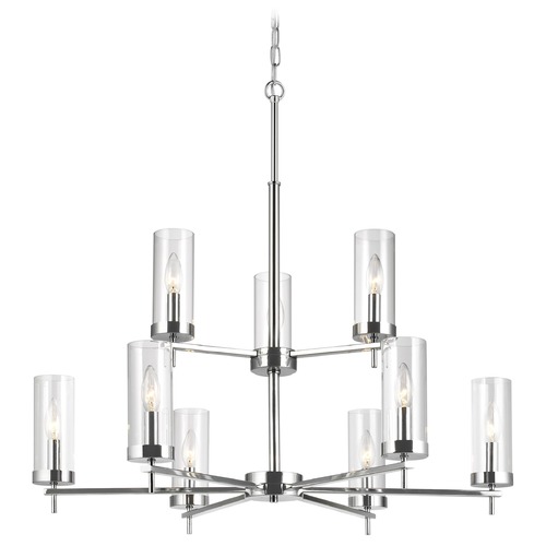 Zire LED 9-Light Chandelier in Chrome by Visual Comfort Studio
