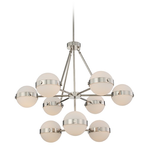 Kalco Lighting Tacoma 2-Tier 12-Light Chandelier in Polished Nickel by Kalco Lighting 513973PN