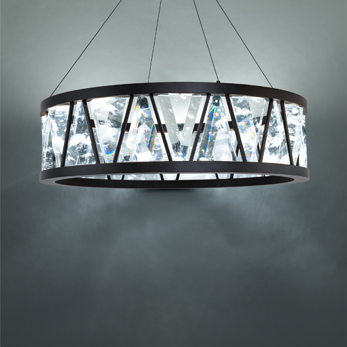 Corinth 32-Inch LED Crystal Pendant in Black by Schonbek Beyond