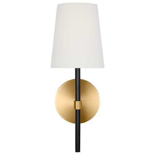 Visual Comfort Studio Collection Kate Spade New York Monroe Burnished Brass & Gloss Black Sconce