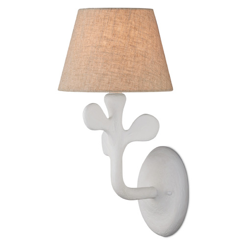 Currey and Company Charny Gesso White Sconce
