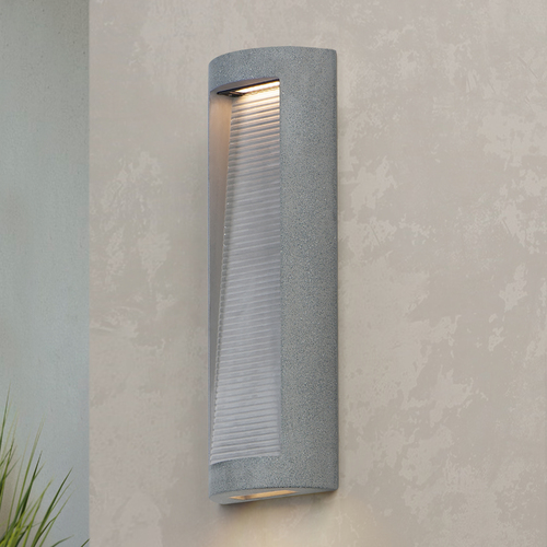 Boardwalk Large LED Outdoor Wall Light in Greystone by ET2 Lighting