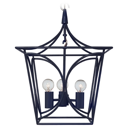 Visual Comfort Signature Collection Kate Spade New York Cavanagh Mini Lantern in Navy by Visual Comfort Signature KS5143NVYPN