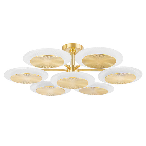 Corbett Lighting Corbett Lighting Topaz Vintage Polished Brass LED Semi-Flushmount Light 328-38-VPB