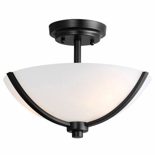 Deven 14-Inch Semi-Flush Mount in Black by Maxim Lighting